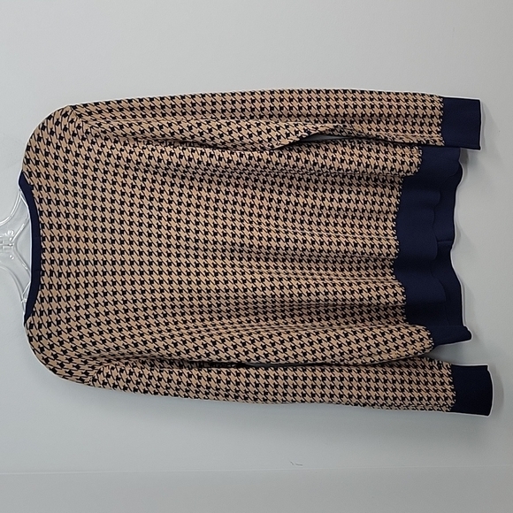 Lands' End Supima Cotton Houndstooth Cardigan Sweater - Picture 5 of 10